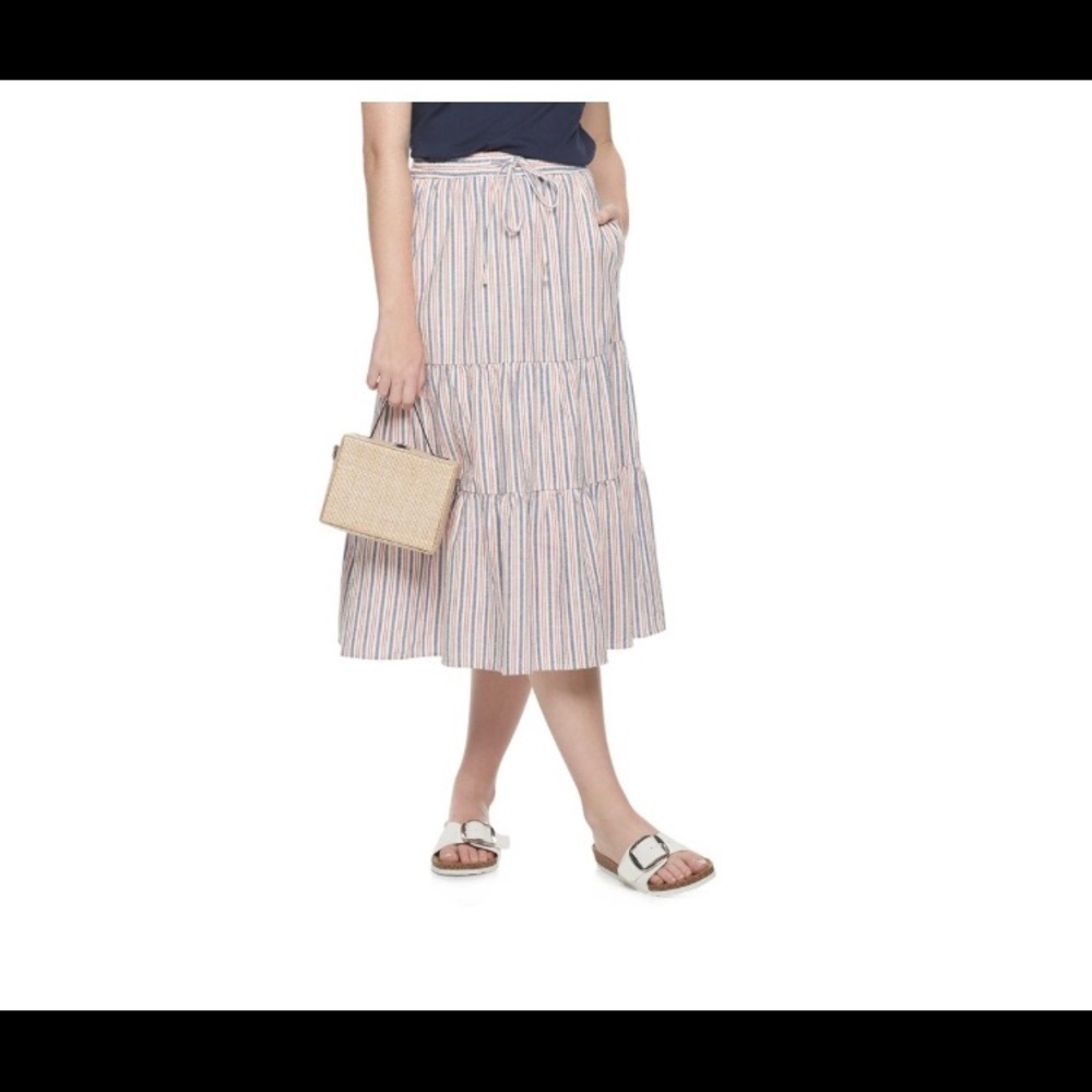 Women's POPSUGAR Tiered Midi‎ Skirt M